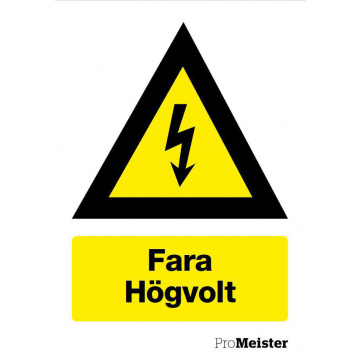 Varningsskylt Högvolt Tool Connection