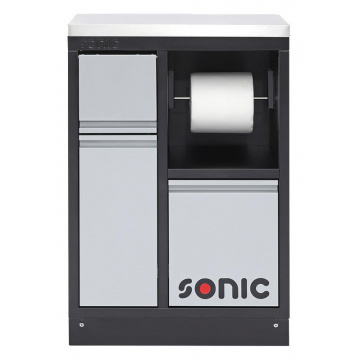 Skåp MSS 674mm med papperskorg & pappersrullehållare med Sonic