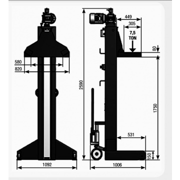 Promeister Lyftbockar 7,5T x  4st (fast lyftgaffel) RAL9005 ProMeister