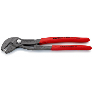 Fjäderbandsklämtång med plastöverdrag som ger säkert grepp grå, försedd med korrosionsskydd 250 mm Knipex
