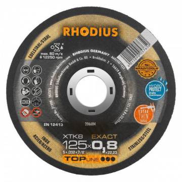 Kapskiva XTK8 EXACT 125x0,8x22,23mm Rhodius