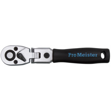 Spärrskaft 1/4" 45-Tänder Med Flexibelt Huvud ProMeister