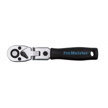 Spärrskaft 1/4" 45-Tänder Med Flexibelt Huvud ProMeister