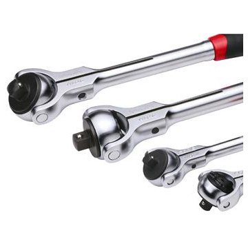 Spärrskaft 3/8" 235mm Med Roterbart Huvud 72-Tänder Sonic