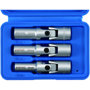 Glödstiftshylsor 3/8"x72mm 8 10 & 12mm 3-Delar Sonic