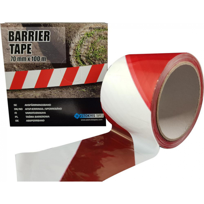 Huvudbild för Avspärrningsband Röd/Vit Stokvis