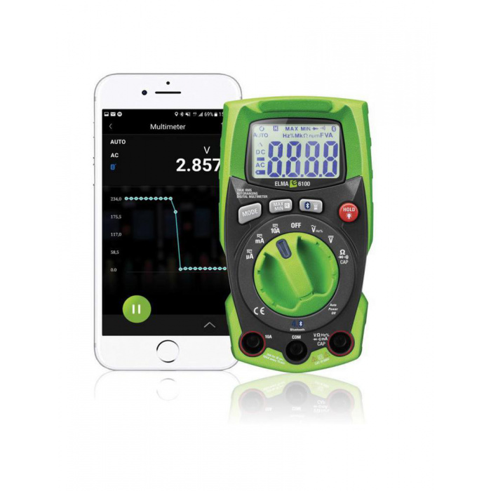 Huvudbild för Elma 6100EVSE multimeter med BT och CP EVSE-avläsning Elma Huvudbild för Elma 6100EVSE multimeter med BT och CP EVSE-avläsning Elma