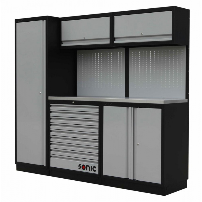 Huvudbild för Förvaringsmodul MSS 2300mm med bänkskiva i rostfritt stål Sonic