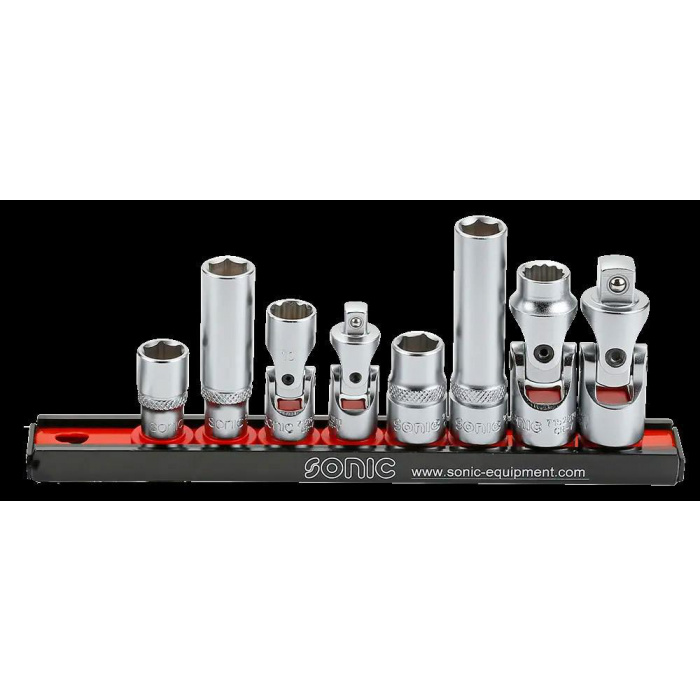 Huvudbild för Hylssats 1/4" & 3/8" Porsche 10mm Med Hållare 8-Delar Sonic