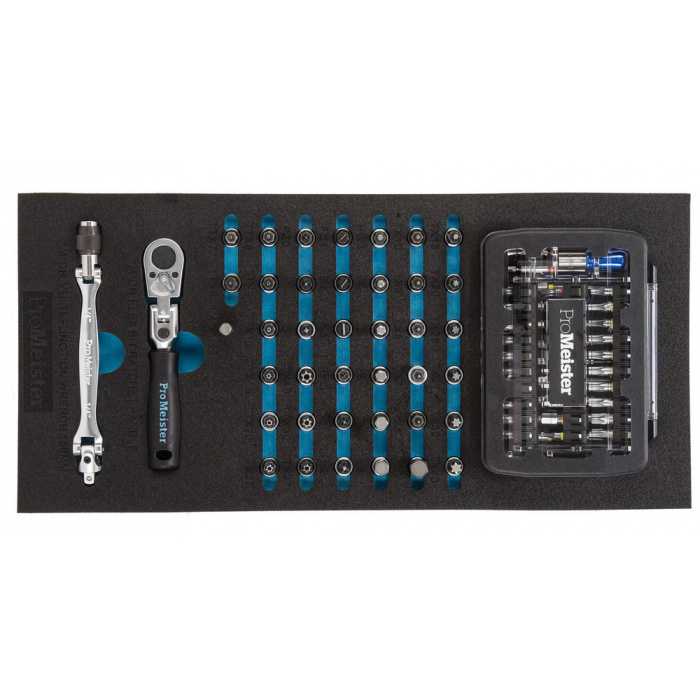 Huvudbild för Hylssats 1/4" & Bitssats 94-Delar ProMeister Huvudbild för Hylssats 1/4" & Bitssats 94-Delar ProMeister