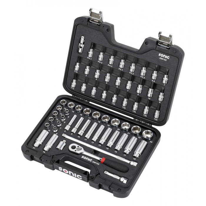 Huvudbild för Hyls & Biltshylssats 3/8" 61-Delar BMCS Sonic