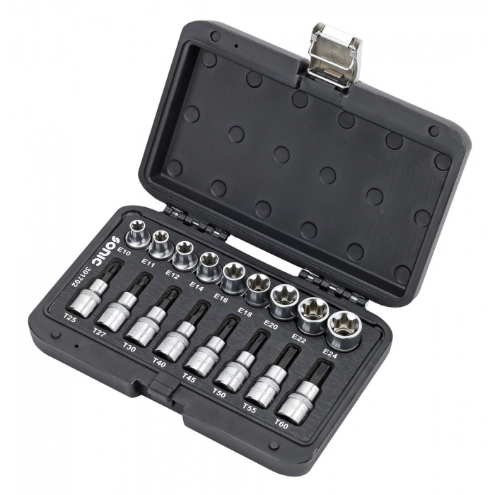 Huvudbild för Hylssats Torx 1/2" Invändig E10-E24/Bits T25-T60 17-Delar BMCS Sonic