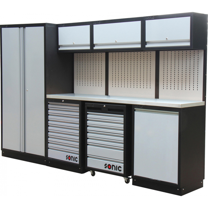 Huvudbild för Förvaringsmodul MSS 3107mm med extra djup bänkskiva i rostfritt stål Sonic