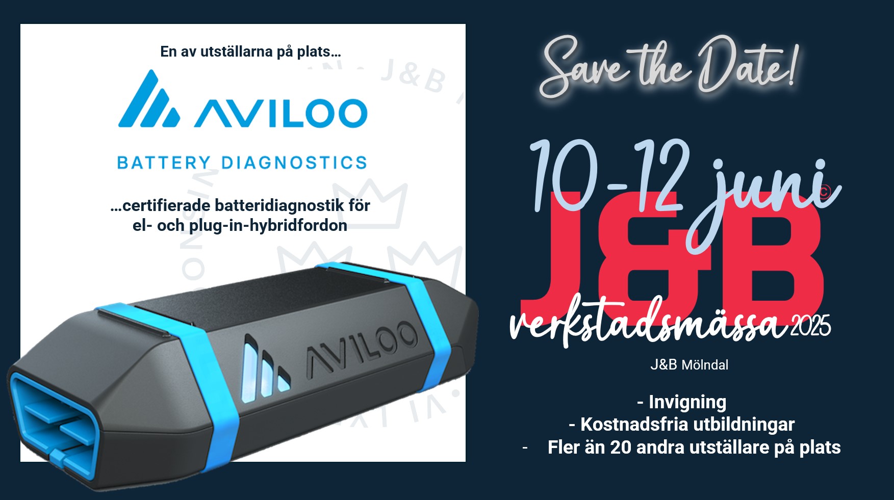 AVILOO Battery Diagnostics till J&B-mässan 10-12 juni 2025